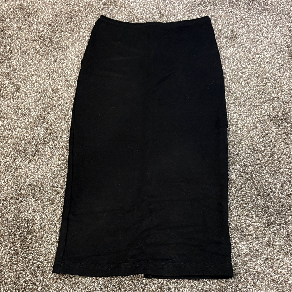 American Apparel Classic Black Midi Skirt